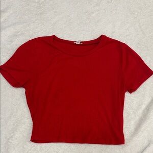 Ribbed Short Sleeve Crop Top